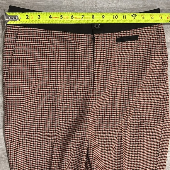 $350 GREY JASON WU Milano Stretch Skinny Pants Houndstooth Plaid Red Multi 4 - Picture 4 of 9